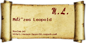 Mózes Leopold névjegykártya